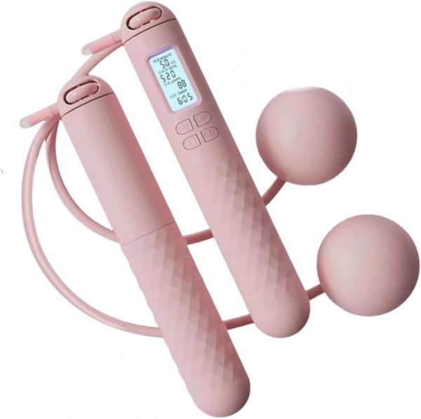 Skipping Rope with Counter,Cordless Jump Rope, Smart Weighted Jump Rope for Women, Adjustable Digital Timer & Calorie Burned Counting Jump Ropes for Fitness,Sport