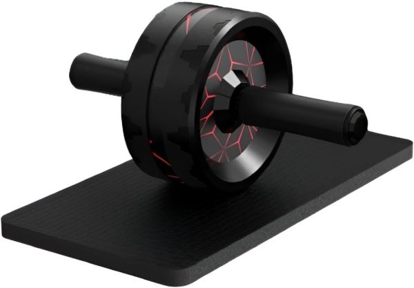 Wheel for Core & Abdominal Strength Training – Home Gym Abs Workout Equipment for Men & Women with Knee Pad – Ab Workout Machine for Exercise (Black)